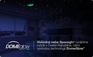 Ve tmě svítící hvězdné nebe ze Spaceglo.cz se vyrábí technologií DomeGlow