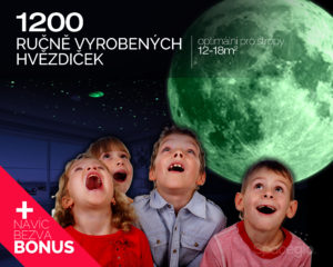 1200 svítících hvězdiček od Spaceglo.cz na strop dětského pokoje nebo ložnice