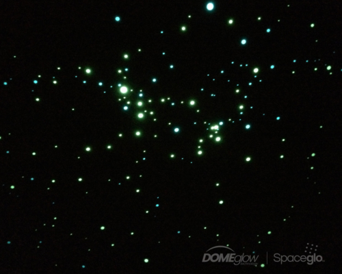 Hvězdokupa ze svítících hvězdiček Spaceglo 9 velikostí